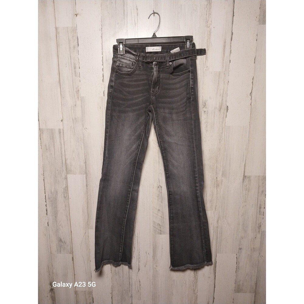 Kancan Alexis Low Rise Bootcut Jeans Size 3/25 Gray Raw Bottom Hem